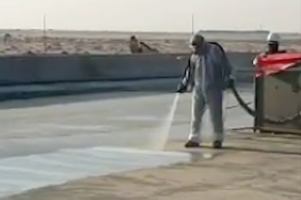 Ticari Alan Çatısı Polyurea Uygulaması - Suudi Arabistan